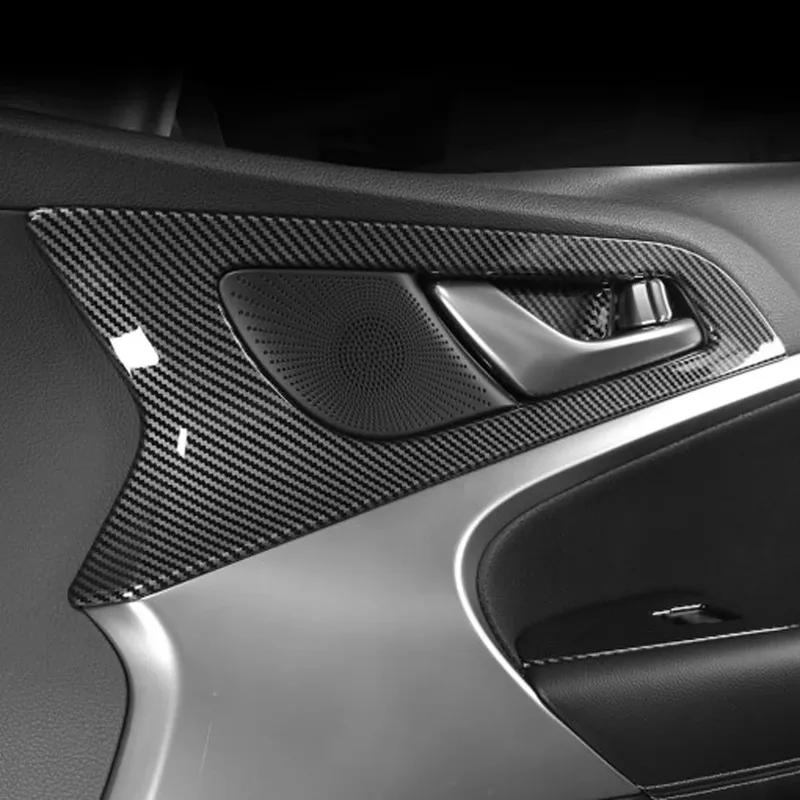 For Genesis G70 -2025 Inner Door Handle Bowl Cover Carbon Fiber Style ide Door Panel Trim Stripe Interior Moulding LHD