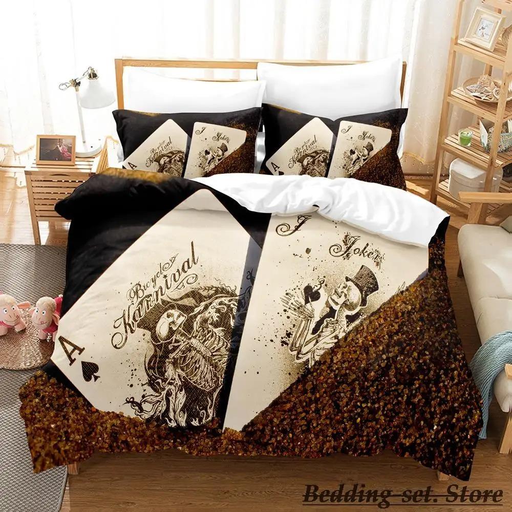 HIGH CARD Poker Bedding Set Single Twin Full Queen King Size Anime Duvet Cover for Adult Kid Bedroom