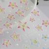 1Sheet Pink Lily Flower Nail Sticker Relief 3D Jelly Five Petal Flower Nail Art Decoration Decals Diy Selfadhesive Sliders