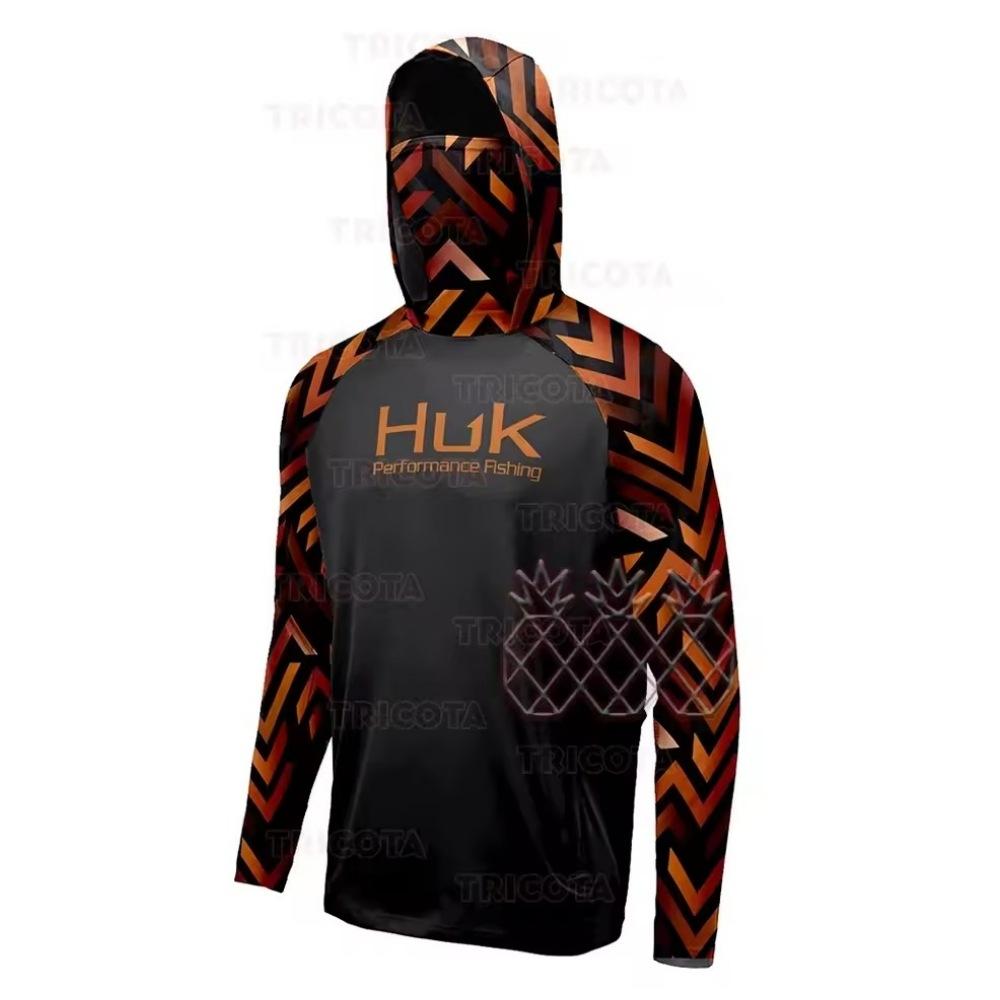 Fishing Hoodie Mask Fishing Clothing Outdoor Men's Long Sleeve Breathable UPF 50 +