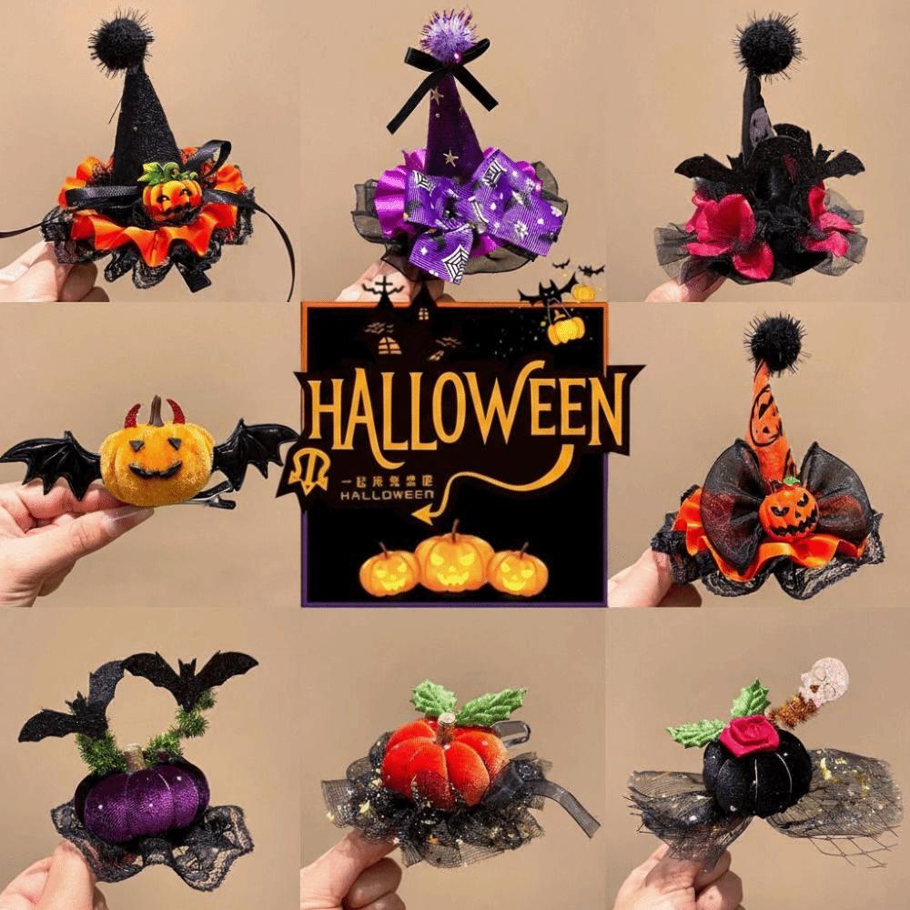 Y2K Halloween Hair Clip Ghost Witch Hat Hairpins Funny Cosplay Props Headwear Halloween