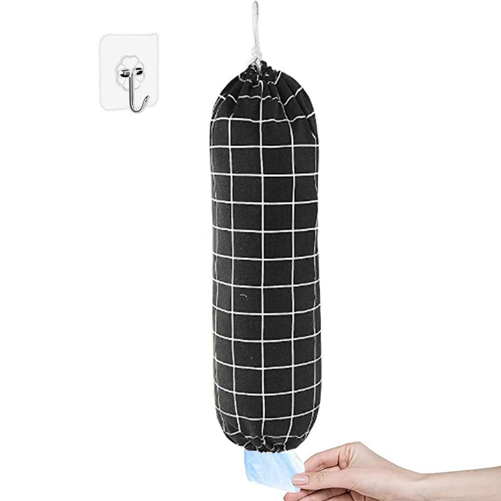 

Washable Plastic Bags Storage Bag Multi-functional Grocery Bag Dispenser Travelling black square