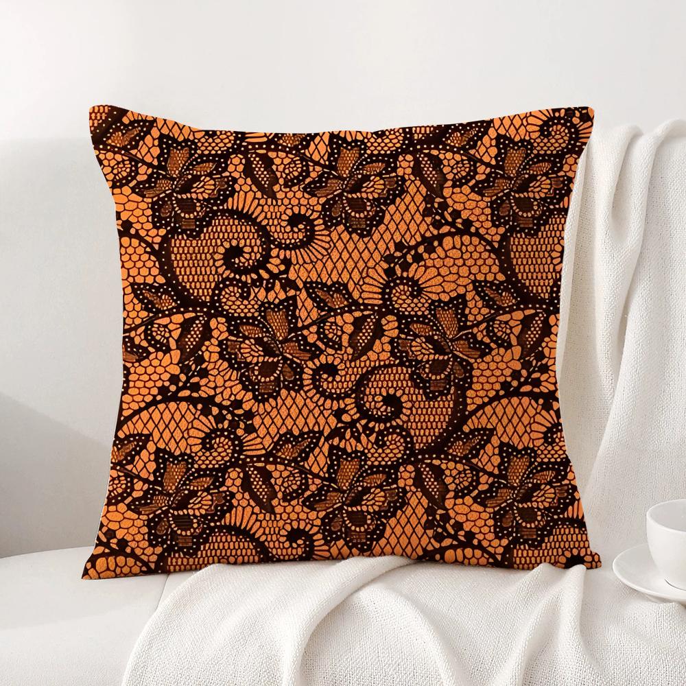 Lace Flower Cushion Cover Natural Linen Organic Fabric DoubleSided Printing Sofa Home Decor Gift Pillow Cover