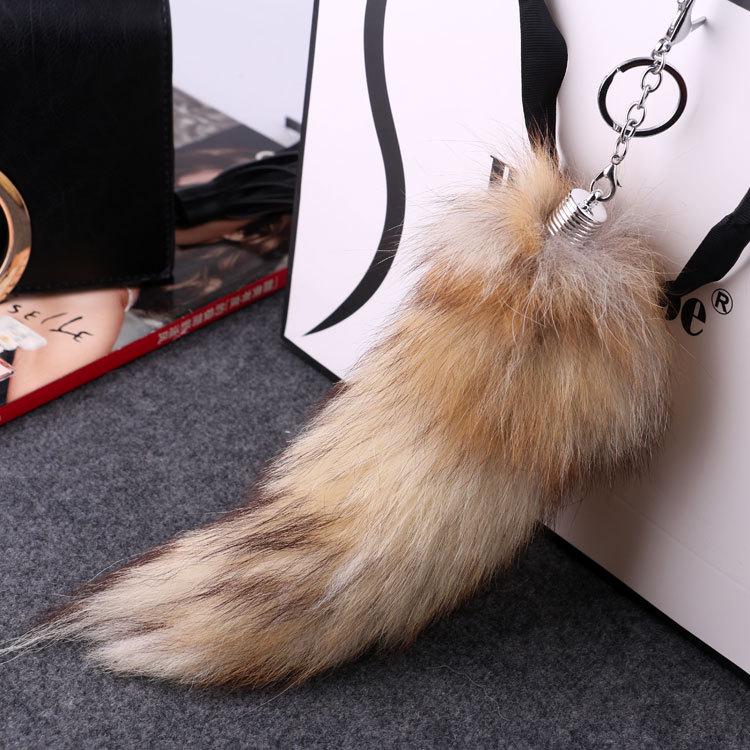 Hot Selling Extra Large Fox Tail Keychain Pendant - Ladies' Car Key Chain and Bag Charm