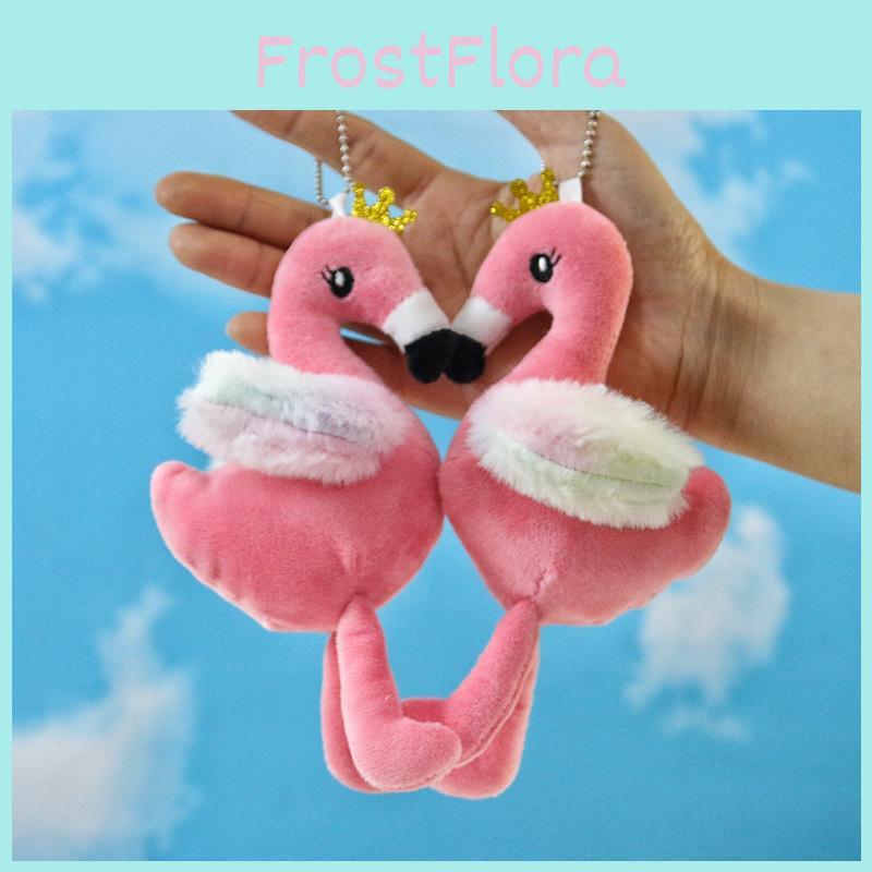 Entzückendes Mini-Flamingo-Plüschtier Weiches Rosa Stofftier Schlüsselanhänger-Zubehör