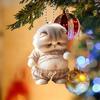 Kitten Pattern 2D Acrylic Ornament Christmas Car Mirror Hanging Decoration Backpack Auto Accessory Car Decoration