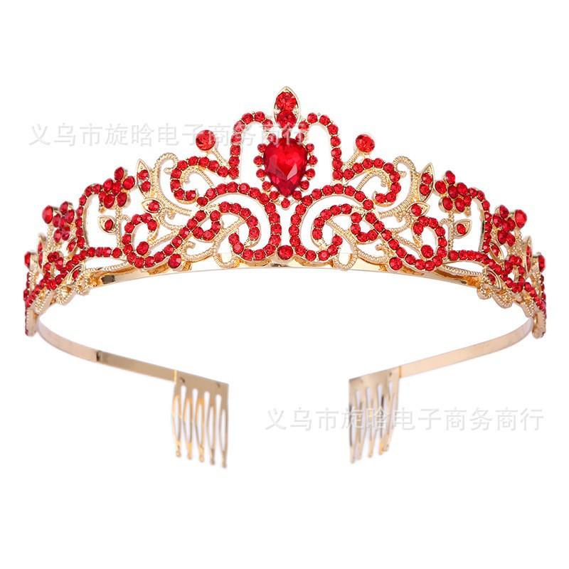 Bride's Crown Headwear Alloy Rhinestone Hair Band Wedding Crown Birthday Hair Accessory Style Headband Accessory