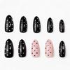 Polka Dot White Almond False Nails - Short Wearable Nail Tips