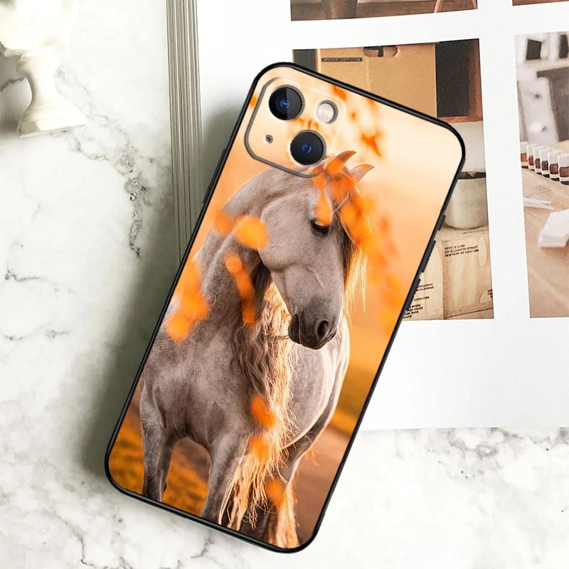 Horse Animal Phone Case For iPhone 15 16 14 Plus 13 12 Mini 11 Pro Max X XR XS Max 7 8 Back Cover