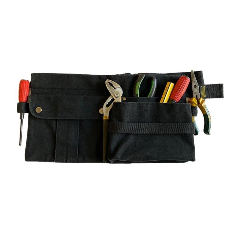 Canvas Electrician Tool Belt Pouch Carpenter Construction Holder Pockets Organizer Quick Release Buckle Waist Belts