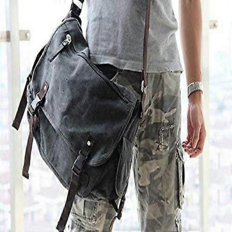 Verbesserte Vintage Canvas Große Mode Umhängetasche für Damen Buch Laptop Schultertasche Große Größe