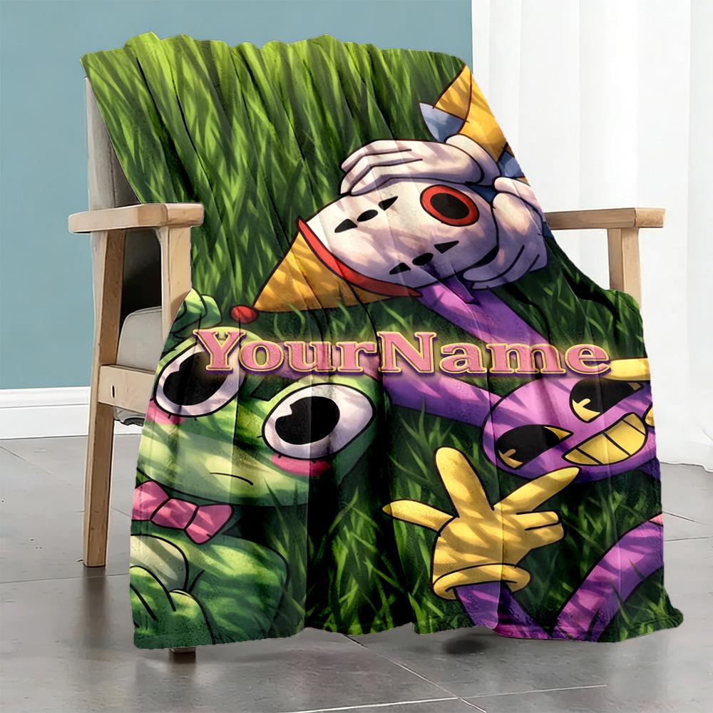 Digital Circus Personalized Name Blanket Gift Customizable Blanket Warmthful Decor Suitable for Office Chair Living Room Home Decor Livingroom