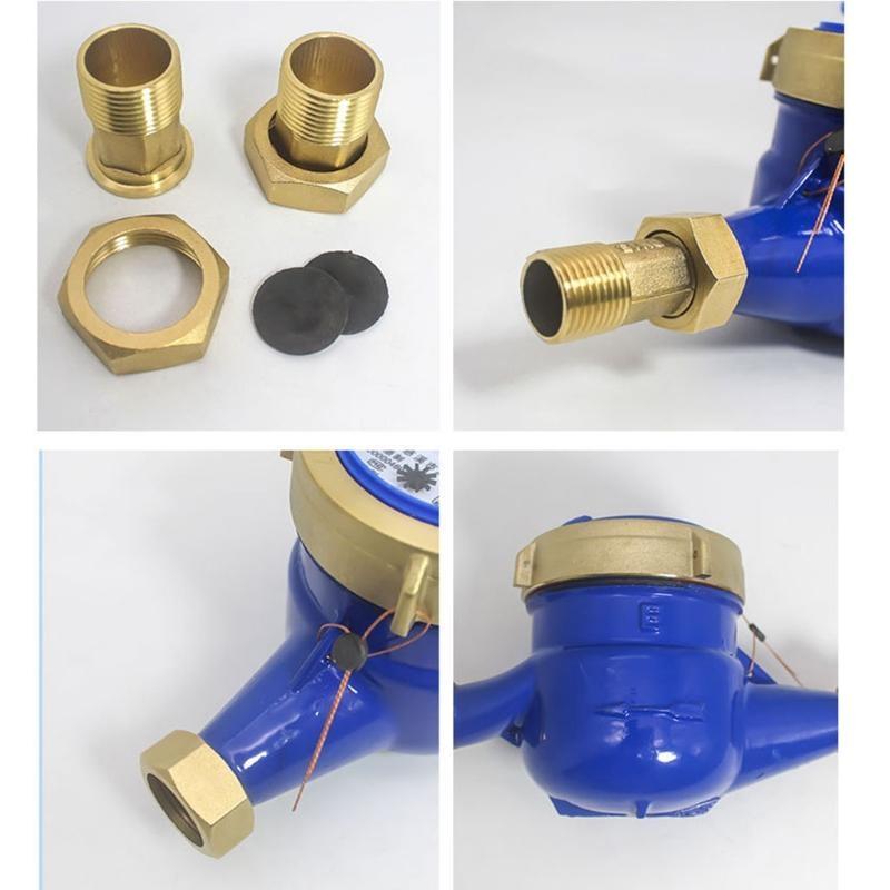 WaterFlow Meter Water Meter 15mm Cold Water Meter withFittings for Garden & Home Usage