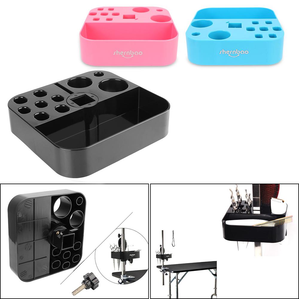 Plastic Storage Box Table Scissors Dog Comb Boxes Brushes Organizer On the Bracket Dog Cat Supplies Pet Grooming Tools Groomer Tool