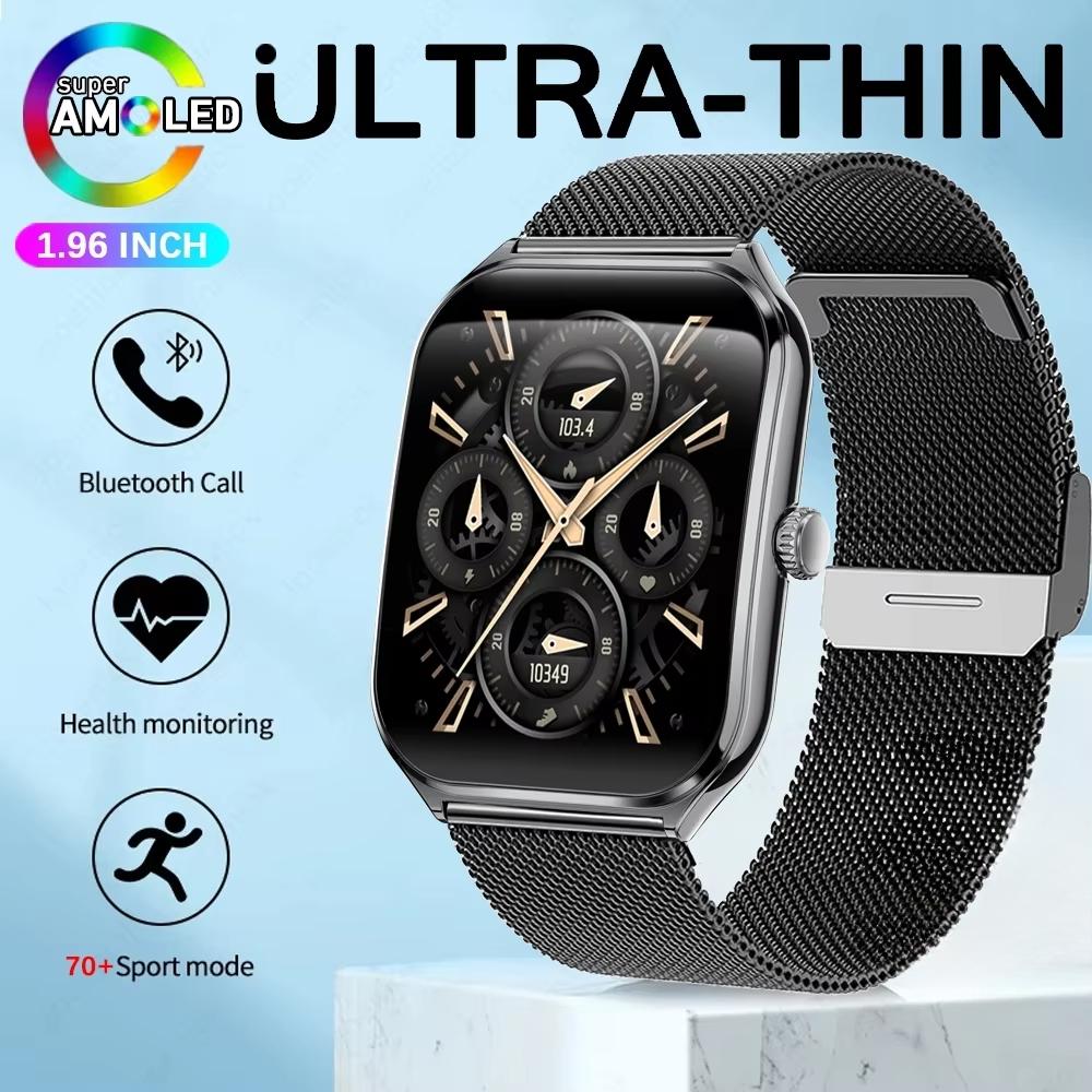 2025 Nové Ultratenké AMOLED Chytré Hodinky Muži 386*448HD Obrazovka Módní Dámský Sportovní Náramek BT Volání Vodotěsné Chytré Hodinky