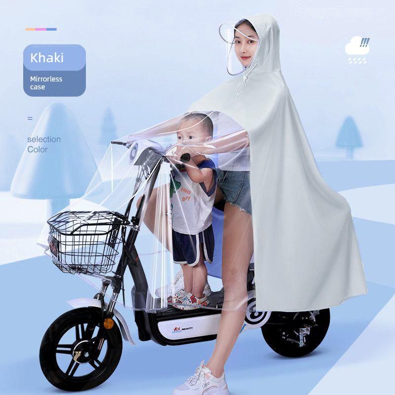 Raincoat Electric Battery Motorcycle 2023 Double Mother and Child Matching Double Female Long Full Body Rainproof Motorcycle