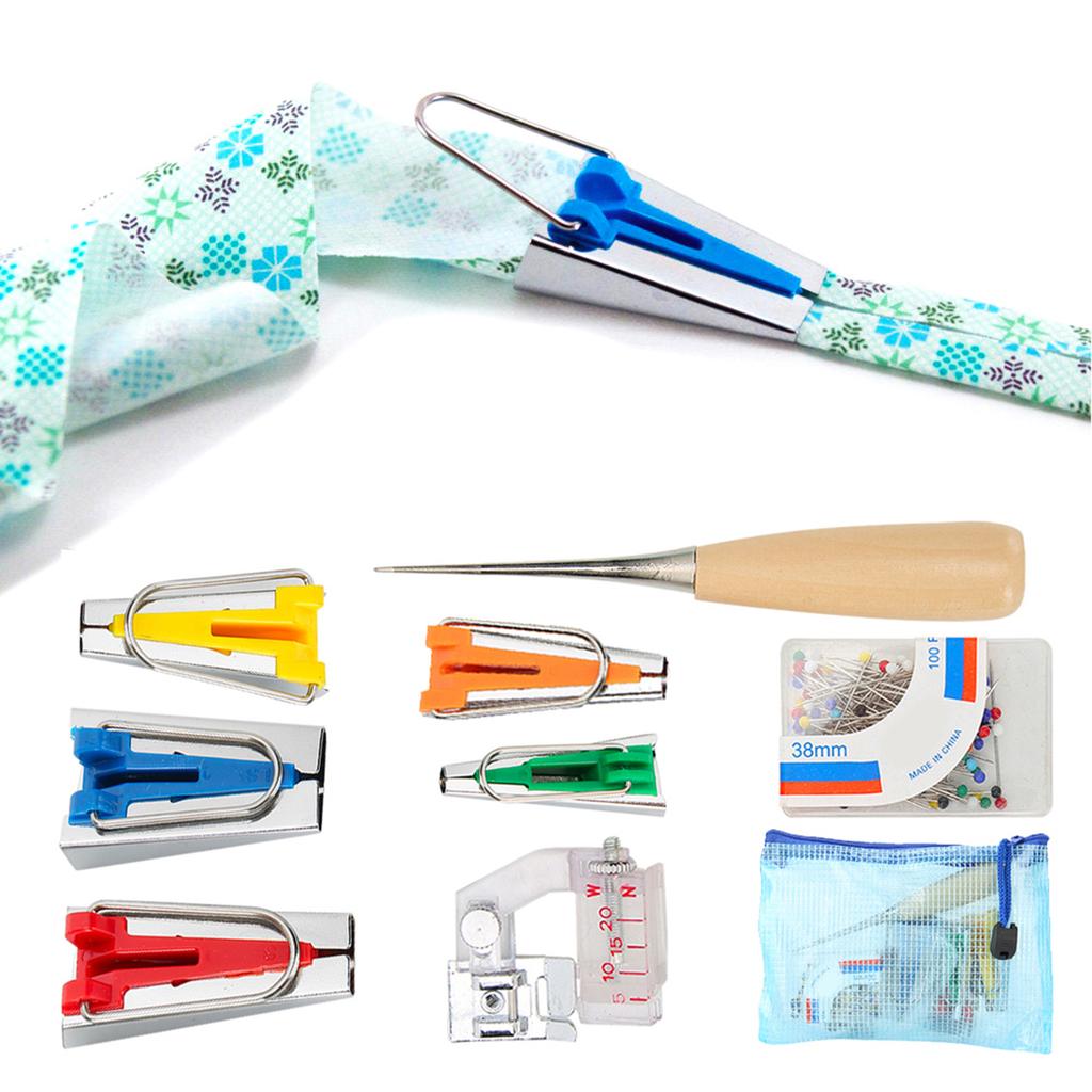 Binding Tool Fabric Bias Tape Maker Quilting Presser Binder Foot Sewing DIY5 Binding Tool Set