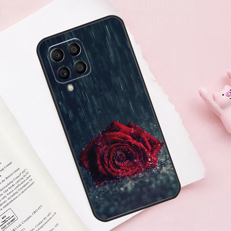 Red Rose Flower Case For Samsung Galaxy M51 M55 M35 M15 M56 M36 M16 M06 M13 M33 M53 M12 M32 M52 M14 M34 M54
