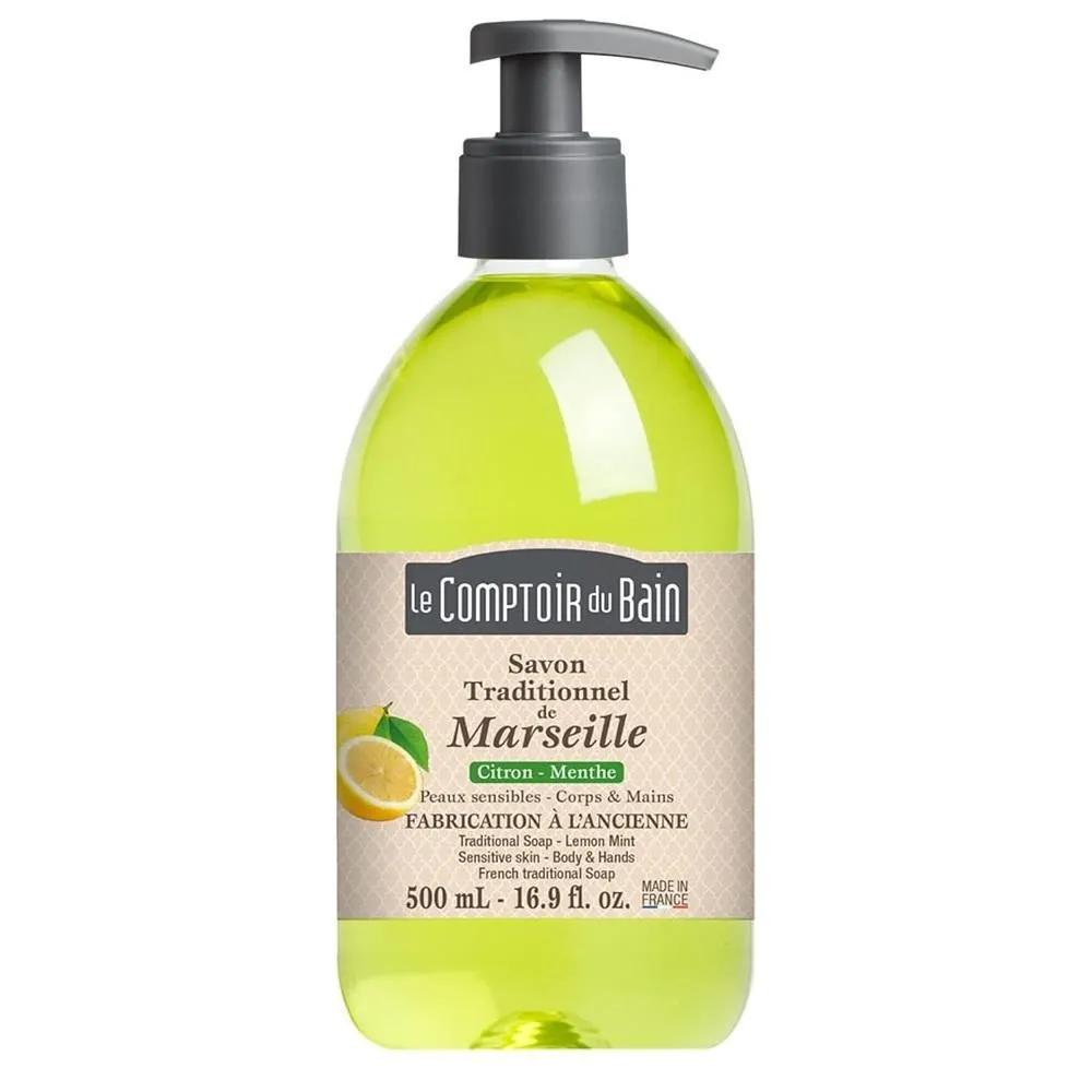 Le Comptoir du Bain Марсельское мыло 500 мл 1 упаковка Лимон и мята