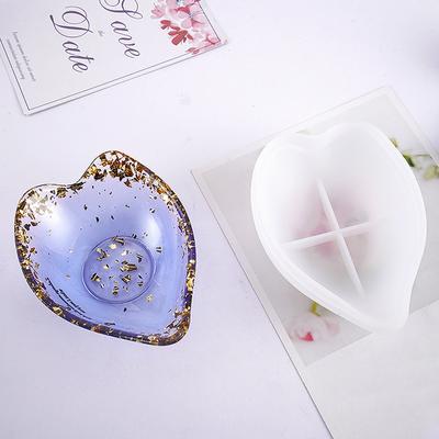 Crystal Epoxy Mould Heart Plate Tray Silicone Mold Desktop Ornaments Casting Mold Heart Shape Candy Dish Resin Mold