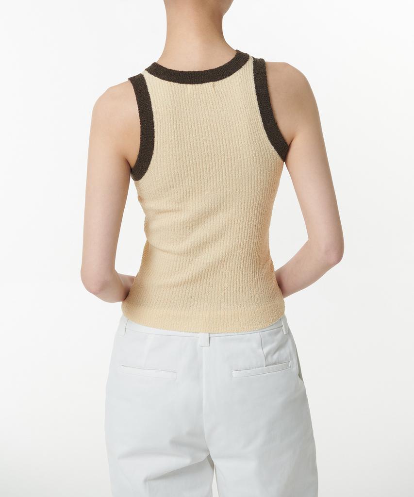 MUSINSA STANDARD WOMAN Women'S Mini Boucle Ringer Knit Sleeveless Top [Cream]