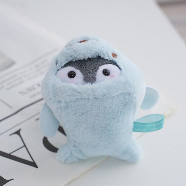 

10CM Little Penguin Dolphin Whale Shark Penguin Plush Charm Keychain Schoolbag Handbag Decoration Small Charm 10CM