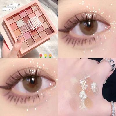 25 Color Eyeshadow Tray Pearl Matte Earth Color Eyeshadow Tray Lasting Waterproof Highlight Brightening One Body Contouring Tray Student Makeup
