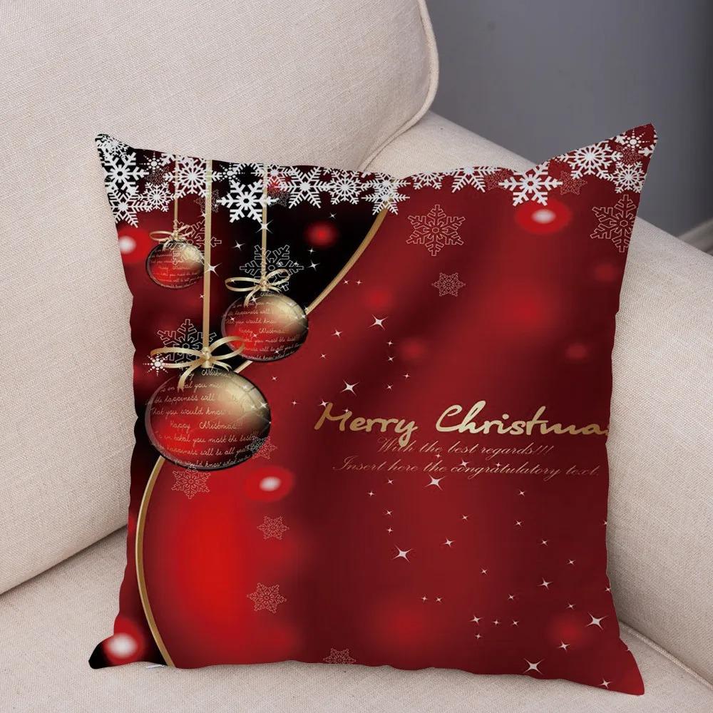 Weihnachts-Themen-Kissenbezüge Auto Zubehör Büro Santa Claus Wohnzimmer Sofa Hause Kissenbezüge