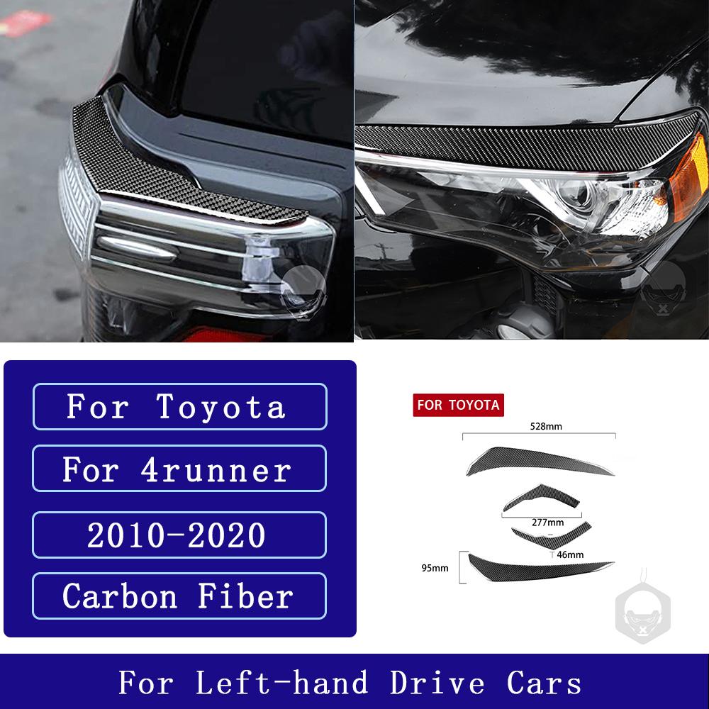 For Toyota 4runner 2010- Carbon Fiber Front and rear headlight trim panel Cover Car Accessories Exterior Decorative Stickers