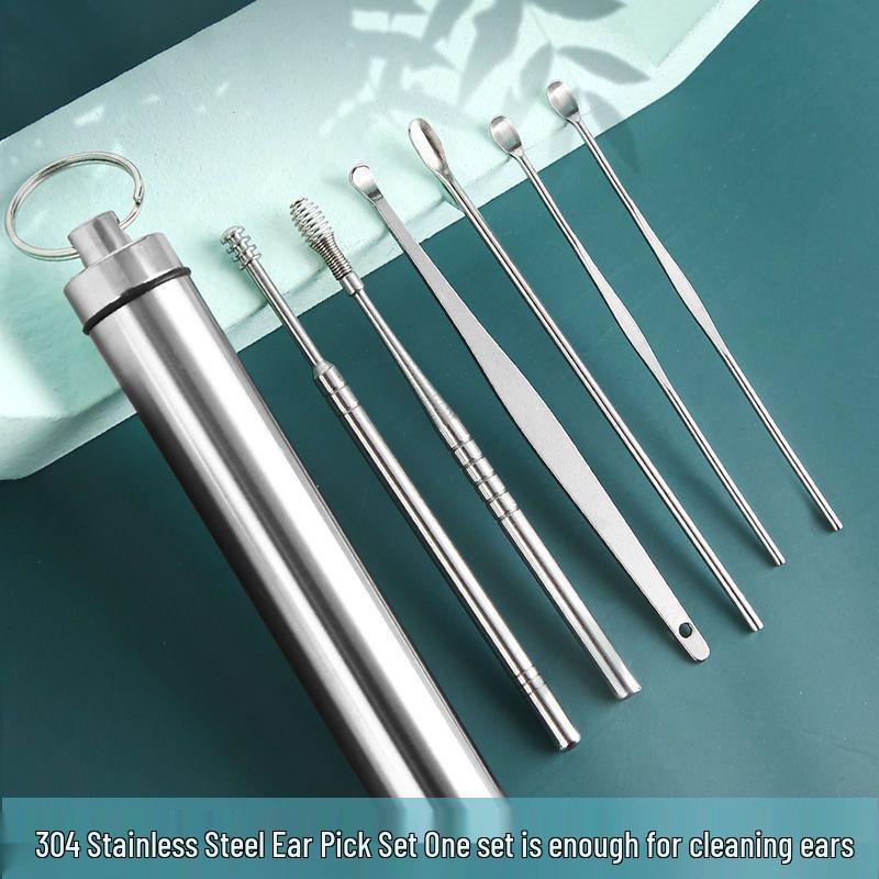 Stainless Steel Earwax Removal Tool Set with Storage for Adults