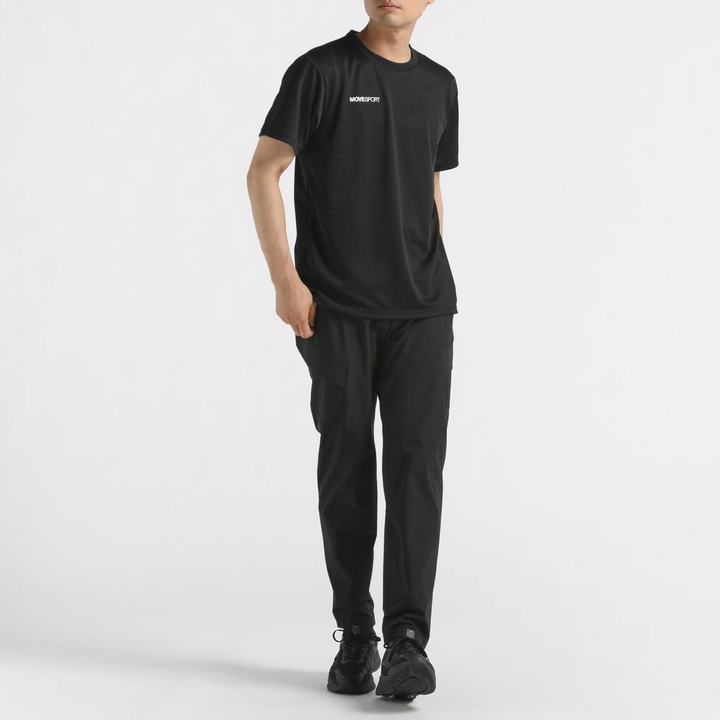 DESCENTE Short Sleeve Crew Neck Dry Simple L T-Shirt, Moisture-Wicking, Quick-Drying, Stretch, Training, One-Point Design, Innerwear, Unisex, Style,