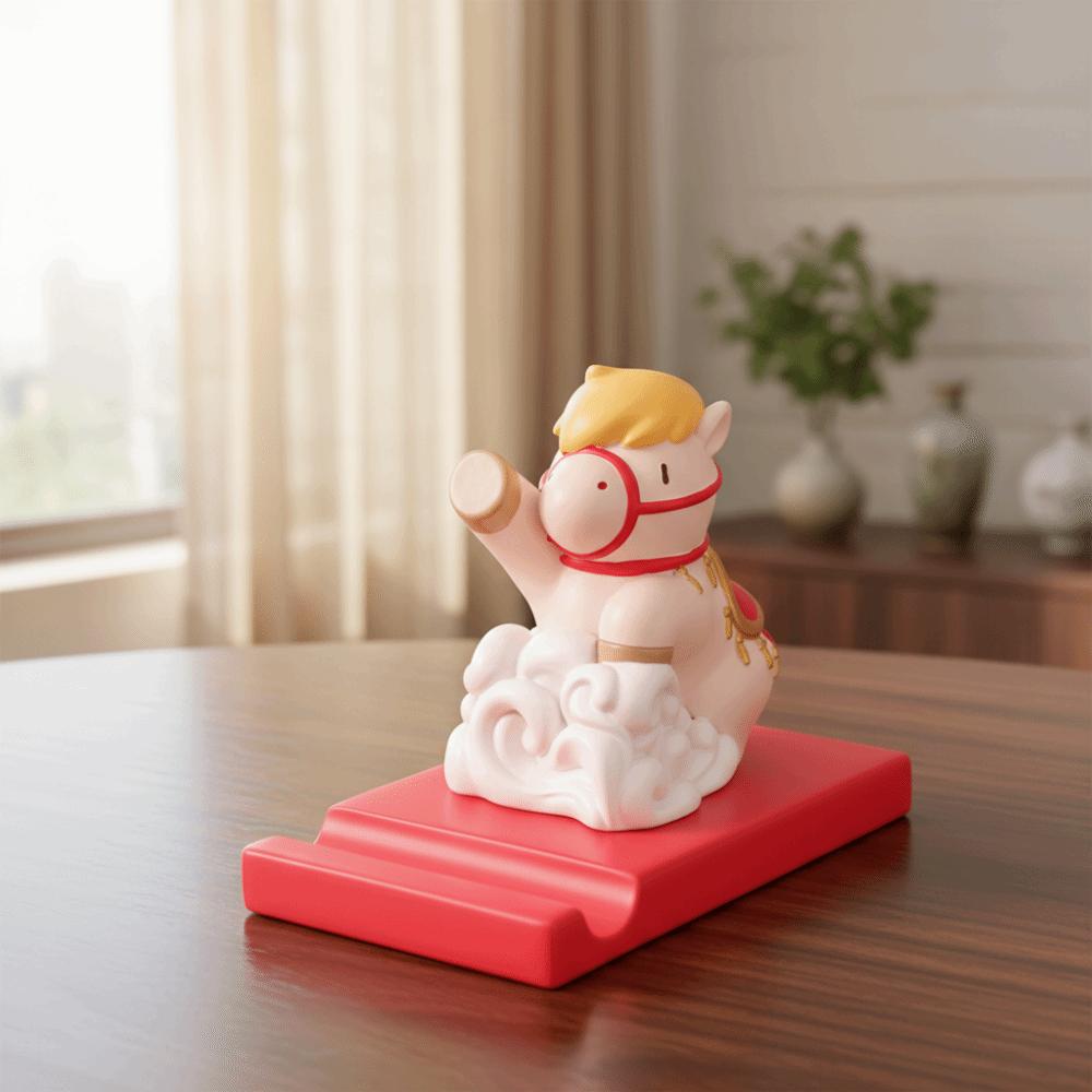 Chinese Style Zodiac Horse Phone Stand Ornament 2026 Horse Year Figurines Table Desk