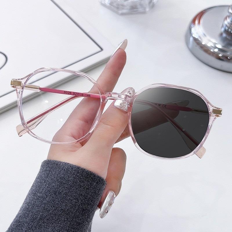 Pochromic Anti Blue Light Pochromic Glasses for Women Large Frame High Aesthetic Value Square Frame