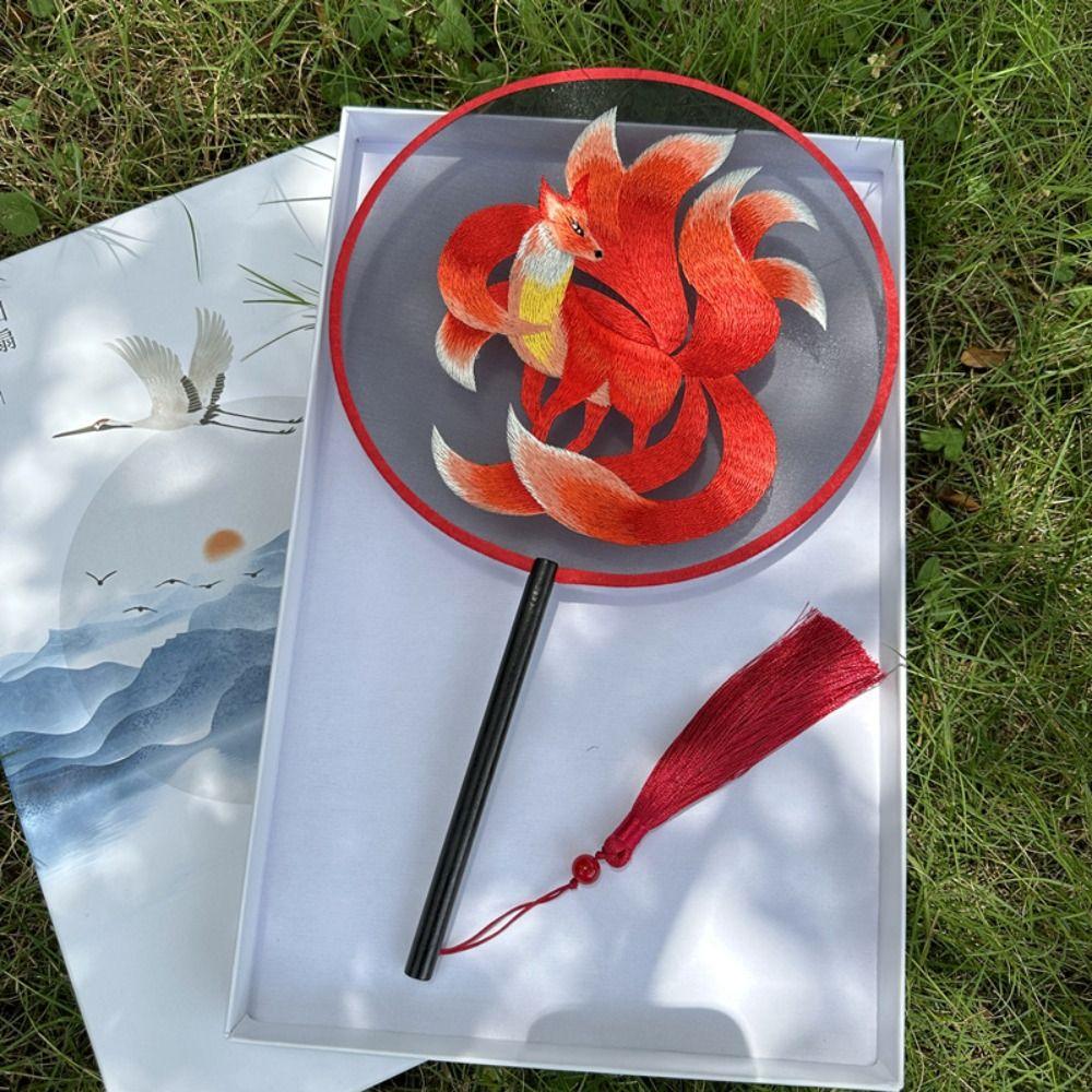 with Tassels Chinese Style Fan Chinese Style Silk Fan Dance Fan Embroidery Fan  Photography Prop