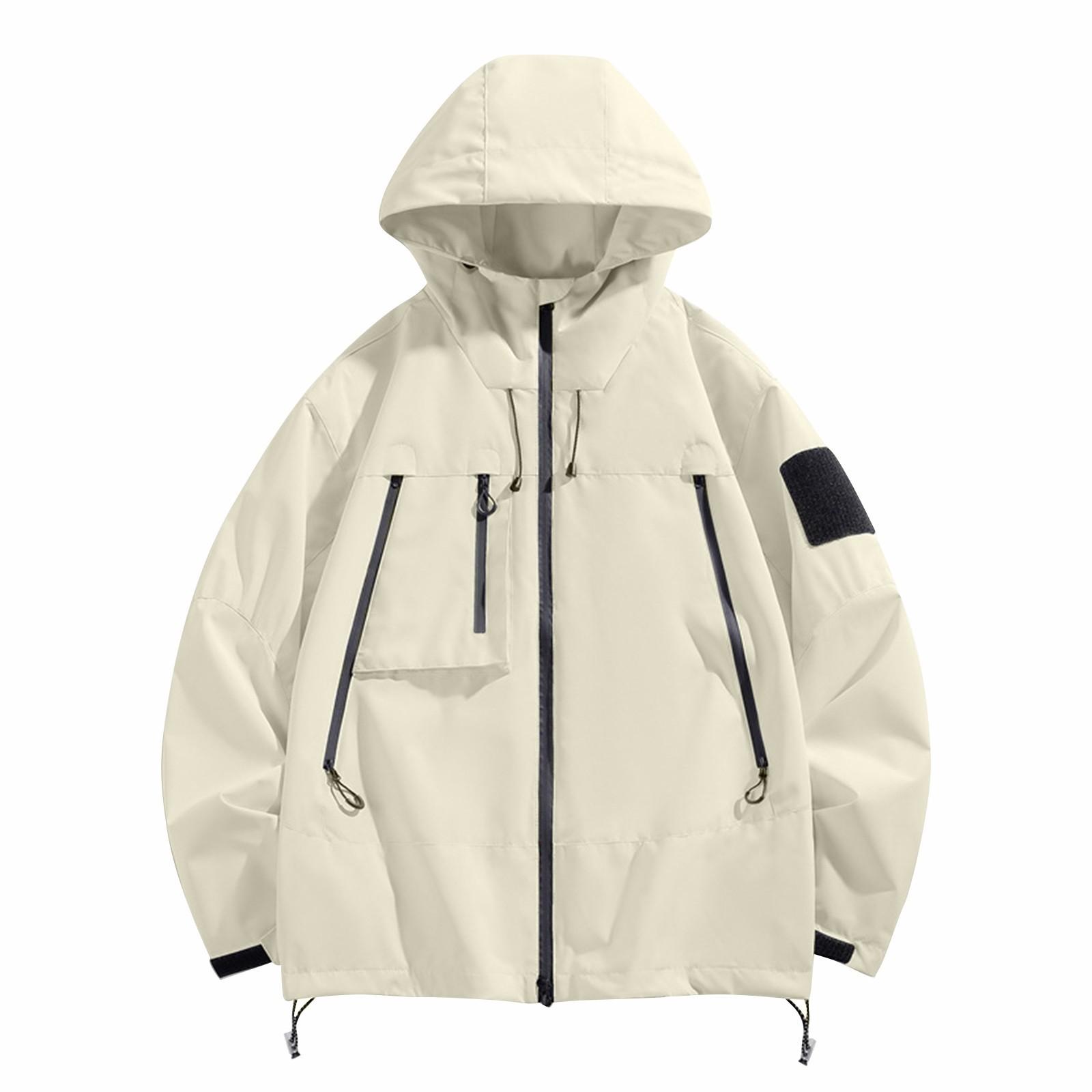 

Повседневная и модная универсальная рабочая куртка мужская куртка с капюшоном XL белый