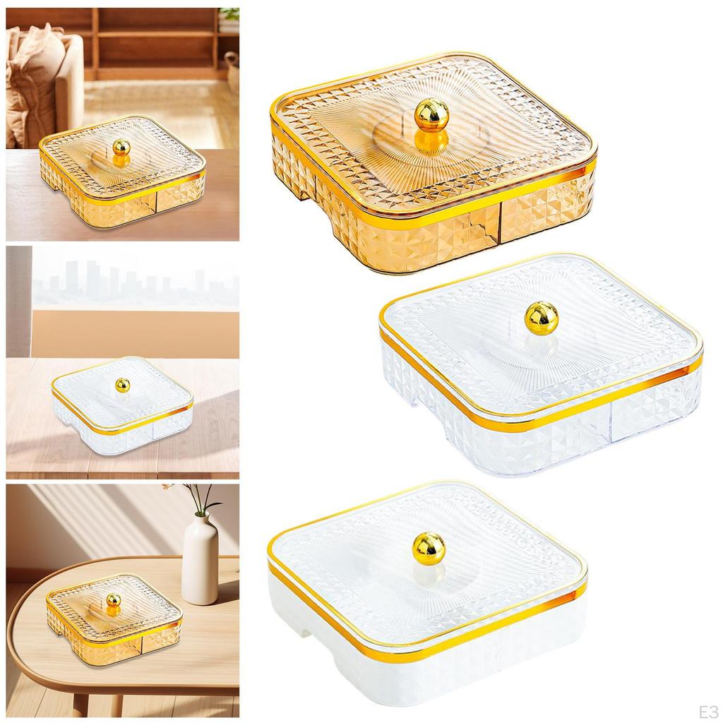 5-Compartment Serving Tray for Snacks And Fruits, Portable Food Container