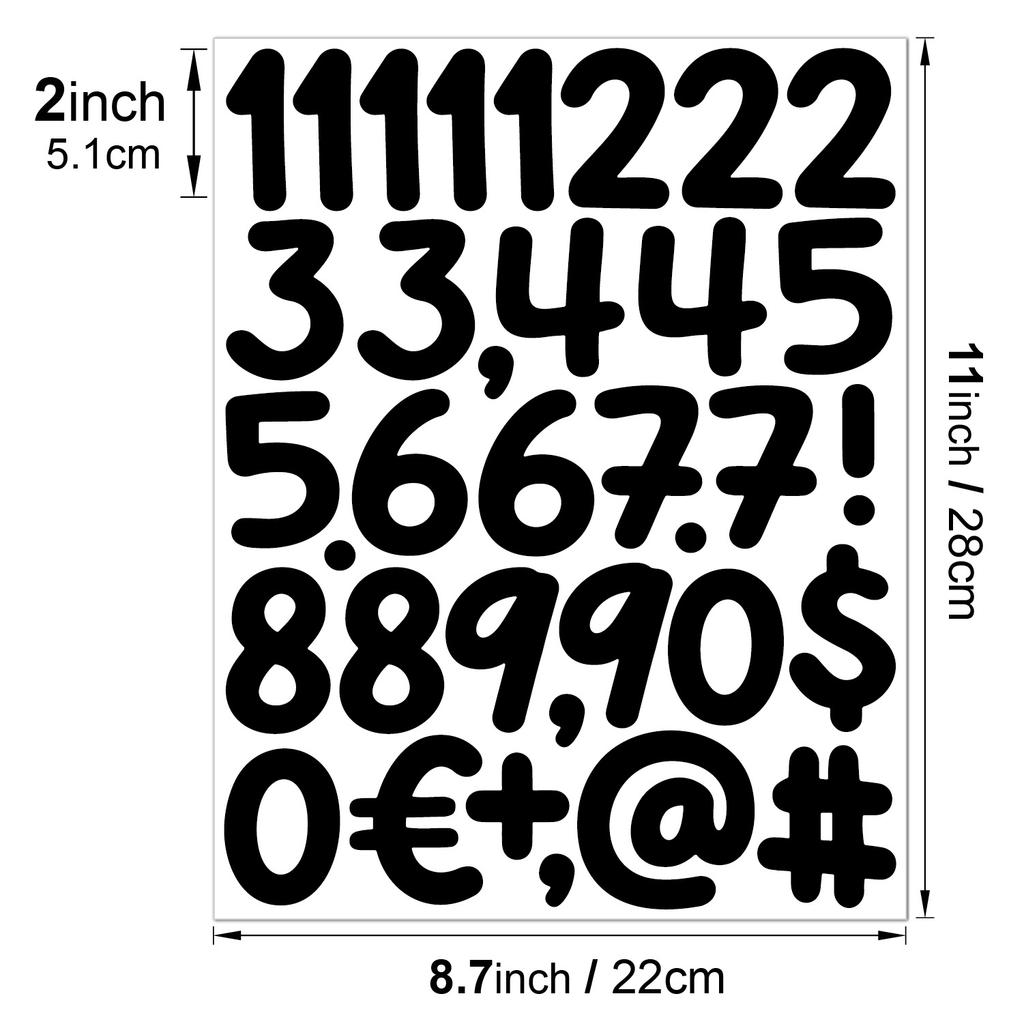 Naklejka Alfanumeryczna 2-calowa Winyl Wodoodporny Kreatywny Plakat Prezent Indeks Ręczny Numer Konta Naklejka