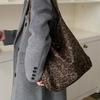 Autumn New Cloth Bag Retro Niche Simple Large Capacity Shoulder Bag Fashion Leopard Print Versatile Handbag Women