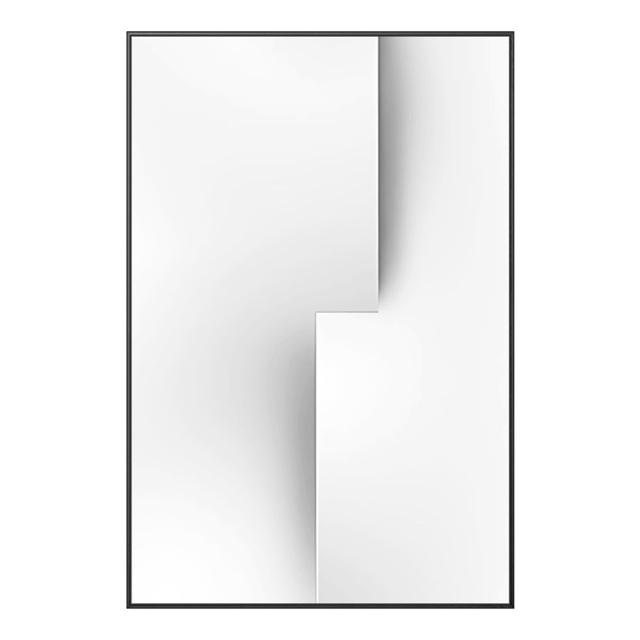 Solid Wood Frame Modern Nordic Black White Geometric Space Wall Art Canvas Painting Poster Print Abstract Line Picture for Living Room Home Decor