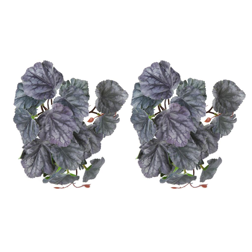 2PCS Artificial Water Plant Simulation Vine Lifelike Plastic Leaves Decoration with Suction Cup for Fish Tank