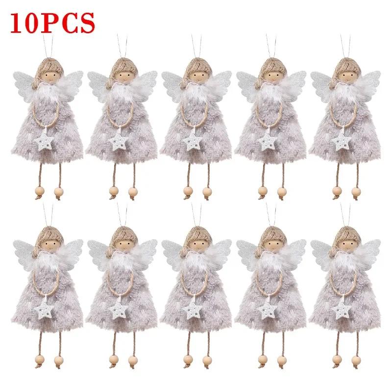 2025 Christmas Tree Pendant Hanging Ornaments Plush Angel Dolls Decoration Xmas Angel Girl Navidad New Year Gifts