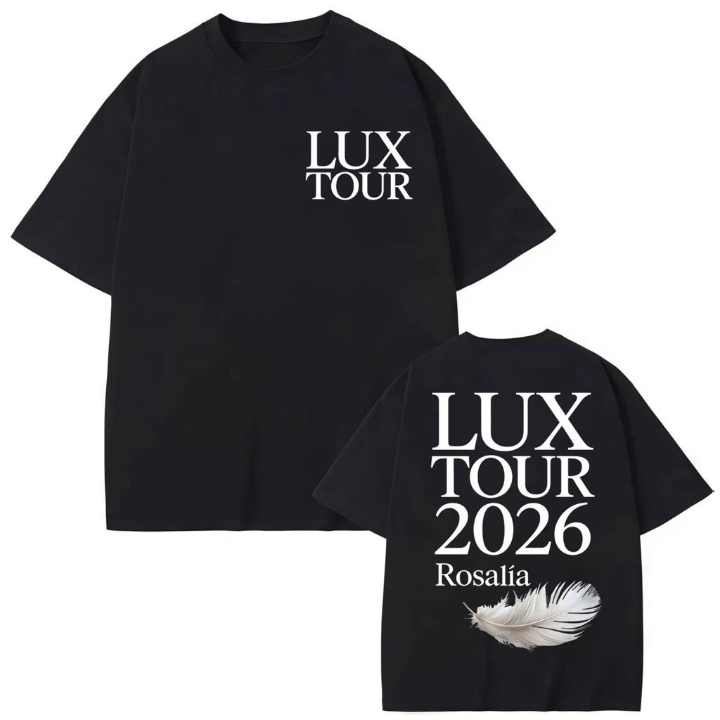 Rosalia LUX Tour Merch Tshirt Fashion Pop Music Short Sleeve Tshirts 2026 Men Women Summer High Quality Cotton T Shirts