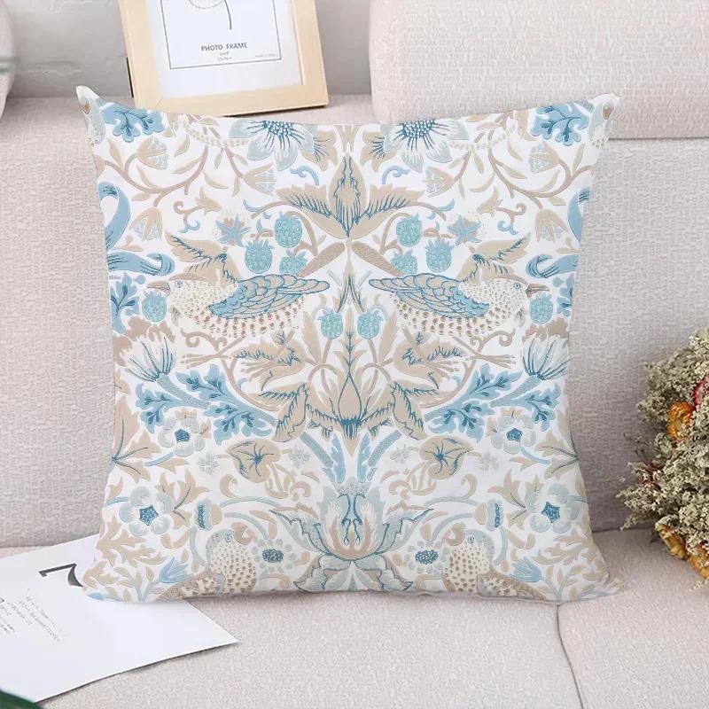 

SIMPLY STRAWBERRY THIEF Наволочка для подушки x Декоративная наволочка для гостиной Наволочки Подушки для кровати Подушки для дивана Подушка 66x66cm красный