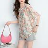 DIMANAF 2026 Plus Size Summer Beach Women T-Shirts Casual Lady Tops Tunic Tees Shirt Oversize Loose Floral Print Knitted