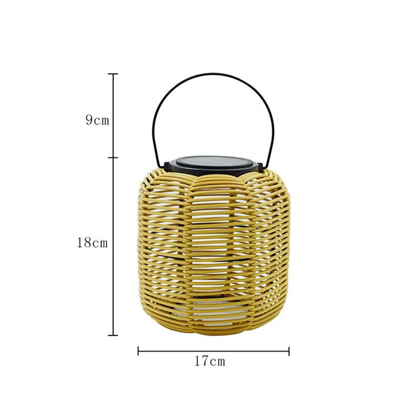 "Portable Retro Bamboo Rattan Solar Lanterns - Outdoor Hanging Garden Lights"