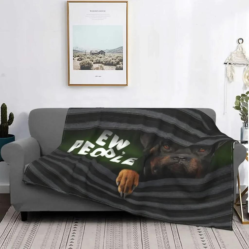 Rottweiler Face Soft Flannel Fleece Warm Pet Butcher Dog Rott Rottie Dog Throw Blanket for Home Bedding Couch Bedspreads