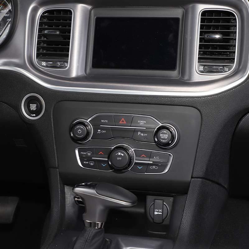 Gear Shift Paddle Air Conditioning Audio Switch Trim Ring Fit For Dodge Charger For Dodge Challenger 2015 Up Interior Accessories