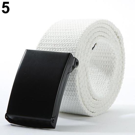 Ceinture unisexe style militaire décontractée en toile unie de couleur unie