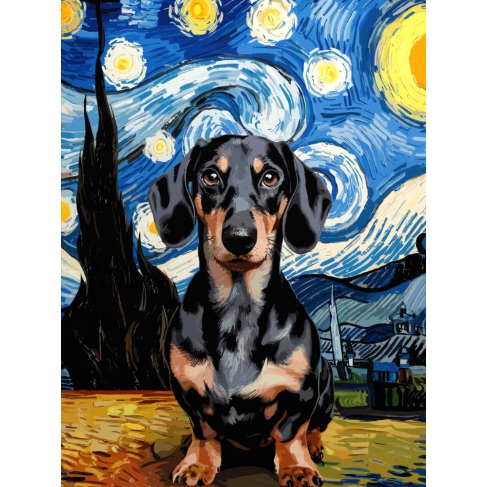 Dachshund 5D Diamond Painting Kits Cozy Cute Pet Dog Art Mosaic Portrait DIY Diamond Embroidery Room Christmas Home Decor Craft