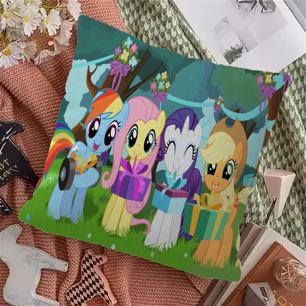 MMy PPonys LLittle Pillow Covers Cartoon Sofa Decorative Home Doublesided Printing Short Plush Cute Cushion Cover